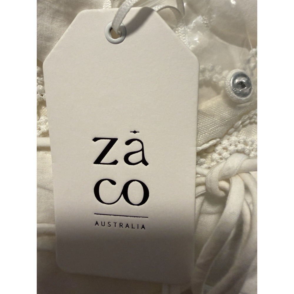 Zaco Australia White Linen Dress Runway Terra Beach Resort Halter Cutout Luxury - Picture 14 of 14